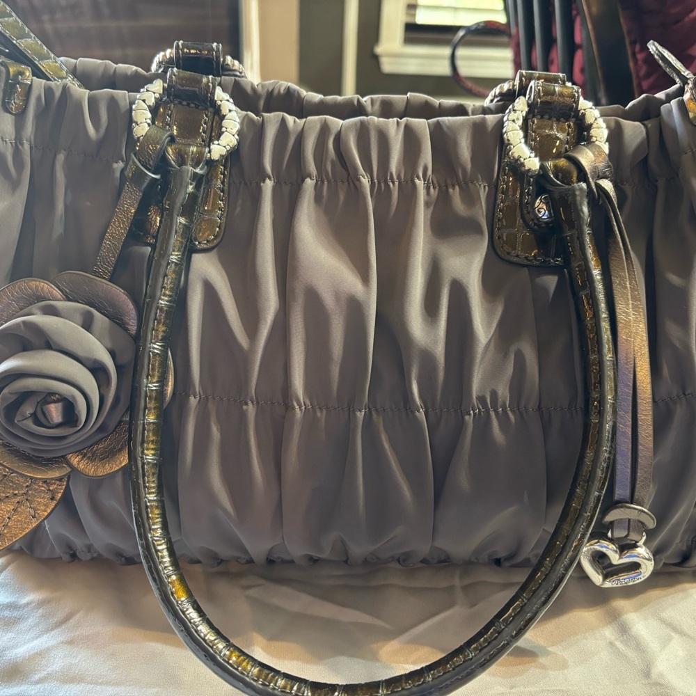 Brighton Gray and Brown Shoulder Bag